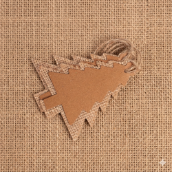 Jute kerstboom labels